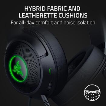 Razer Kraken Kitty V2 austiņas RZ04-04730100-R3M1, vadu, USB-A, 20-20000 Hz, 32 Ω, 40 mm, RGB apgaismojums, mikrofons (RZ04-04730100-R3M1)