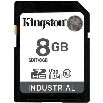 Kingston Карта памяти SDHC SD SDIT/8GB, 8 ГБ, TLC NAND Flash, A1, V30, UHS-I U3, 100 МБ/с, 80 МБ/с (SDIT/8GB)