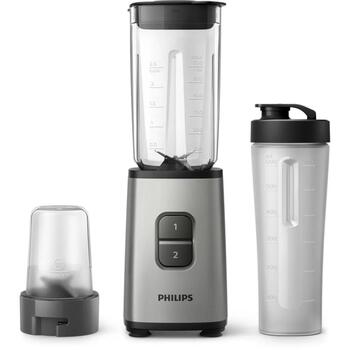 Philips Коктейльный блендер HR2604/80, 350 Вт, 0.6 Л, пластик/стекло, дробление льда, компактный дизайн, 2 скорости (HR2604/80)