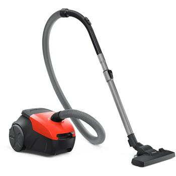 Philips пылесос XD1111/10, 800 Вт, 3 л, цилиндрический, сухая уборка, мешок для пыли, черный/красный (XD1111/10)