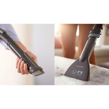 Philips цилиндрический пылесос XD5123/10, 900 W, 4 L, HEPA фильтр, 77 дБ, S-bag, 6 м шнур, TriActive насадка, моющийся фильтр (XD5123/10)