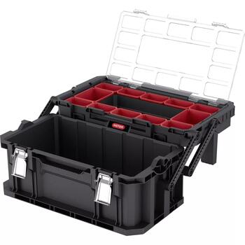 Keter Connect Cantilever Instrumentu kaste 30203104, 56,5x31,7x25,1cm, 12 konteineri, caurspīdīgs vāks, metāla fiksators (30203104)