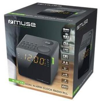 Muse Радиочасы M-187CR, 2 будильника, LED-дисплей 0,9 дюйма, FM/MW 20 предустановленных станций, PLL-радио, таймер сна (M-187CR)