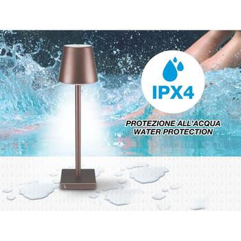 Beper Настольная лампа P201UTP103, 2W, IPX4, коричневая, 1 лампочка, перезаряжаемая батарея, регулируемая температура света (P201UTP103)