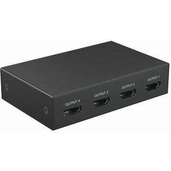 Gembird HDMI сплиттер DSP-HDMI4K-4P-01 4K, 4 HDMI порта, 1 USB-C порт, кабель питания, черный (DSP-HDMI4K-4P-01)