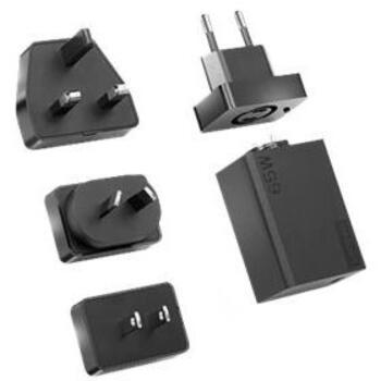 Lenovo Путевой адаптер USB-C AC 40AW0065WW, 65 Вт, AC 100-240 В, 5/9/15/20 В, 4 вилки, компактный дизайн (40AW0065WW)