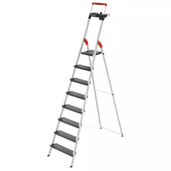 HAILO L100 TopLine 038050807, 8 pakāpieni, alumīnijs, 150kg, 372cm, 172cm, drošības kronšteins, platformas bloķēšana (038050807)