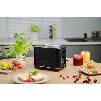 Zelmer Тостер ZTS7990 71305688P, 870 Вт, 2 тоста, электронное управление, черный, съемный лоток для крошек, функция разморозки (71305688P)