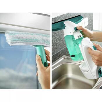 Leifheit Dry&Clean 1051016, вакуумный очиститель окон, 35мин, 100м², литий-ионный, 2 насадки, штанга 43см (1051016)