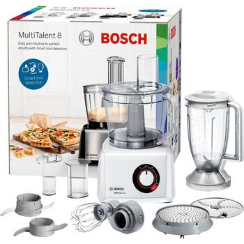 Bosch Pārtikas pārstrādātājs MultiTalent 8 MC812W501, 1000 W, 2 ātrumi, 3.9 L bļoda, blenderis, balts (MC812W501)