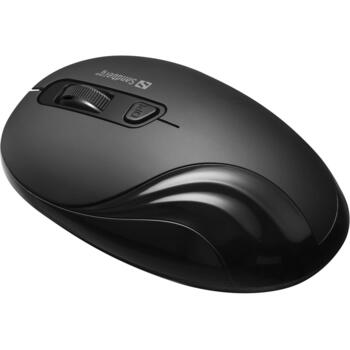 Sandberg 631-03 bezvadu pele, 2.4 GHz, 1600 DPI, 4 pogas, kreisā roka, melna, birojs (631-03)