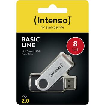 Intenso USB флеш-накопитель 3503460 8 ГБ, скорость чтения 28 МБ/с, скорость записи 6,5 МБ/с, металлический и пластиковый корпус (3503460)
