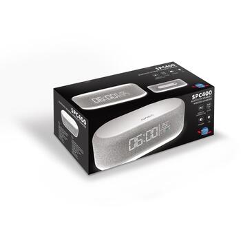 Nasa Bluetooth динамик/ будильник SPC400, 2x5W RMS, беспроводная зарядка 15W, USB-C, литий-ионный аккумулятор (SPC400)
