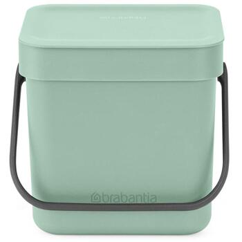 Brabantia Sort & Go мусорное ведро 211683, 3 л, 0,6 кг, Jade Green, XXS, с крышкой, настенное крепление, ручка (211683)