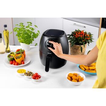 Zelmer Аэрофритюрница ZAF3550 72805572P, 1200 W, 3,5 л, 1, 9 программ, электронная панель, черный, быстрая циркуляция воздуха (72805572P)