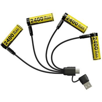 Nitecore Аккумулятор NH2400 2400mAh, 1.5V, 4шт, в комплекте зарядный кабель (NH2400)