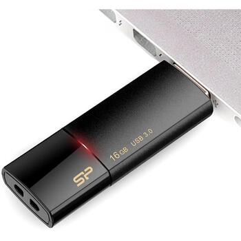 Silicon Power USB-флеш-накопитель Blaze B05 SP016GBUF3B05V1K, 16GB, USB 3.1 Gen 1, USB Type-A, черный, LED-индикатор (SP016GBUF3B05V1K)