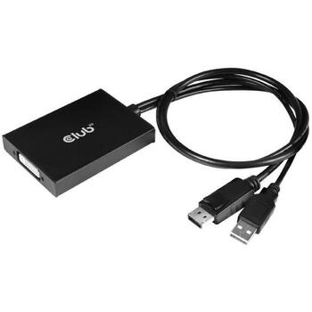 Club3D USB adapteris CAC-1010 DisplayPort uz Dual Link DVI-D HDCP 2560x1440@60Hz, melns (CAC-1010)