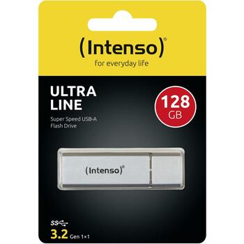 Intenso USB флеш-накопитель 3531491 128 ГБ, USB 3.2 Gen 1, до 70 МБ/с, Алюминий, Серебристый (3531491)