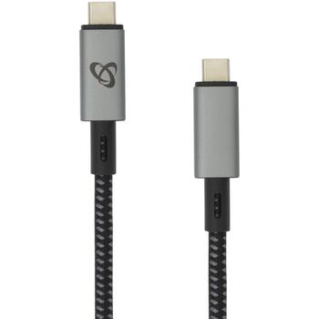 Sbox USB 3.1 -> USB 3.1 Type C M/M CTYPE-15-100W/R, 1,5m, 10 Gbps, TYPE C M, TYPE C M, оплетенный кабель, черный/серый (CTYPE-15-100W/R)