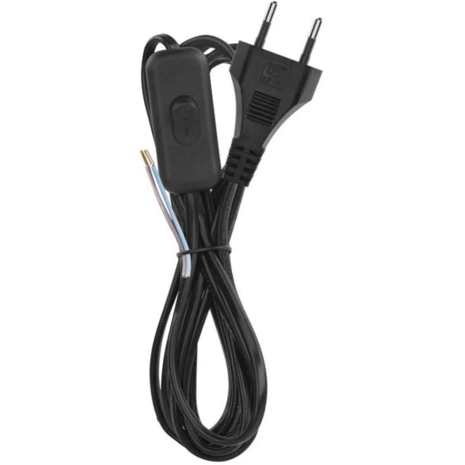 Emos Кабель питания KF-H1/S051E4 S09273, 3 м, 2 x 0,75 мм2, черный, PVC, выключатель (S09273)
