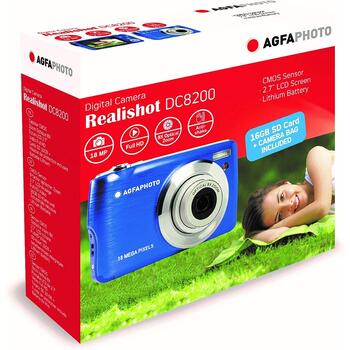 Agfa Photo Цифровая камера DC8200BL, 18 МП, 2.7'', 8x, 1080@30fps, 95g, USB 2.0, CMOS, 32GB SD (DC8200BL)