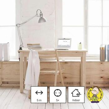 Emos Удлинитель P0525R, 5 м, 5× 2P + PE GERMAN, белый, ПВХ, 3 680 Вт, защита от детей (P0525R)