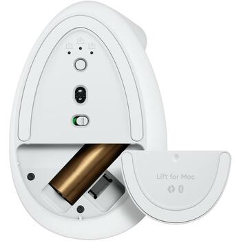 Logitech USB оптическая мышь вертикальная, 910-006477, 4000 DPI, 6 кнопок, RF беспроводная + Bluetooth, белая (910-006477)