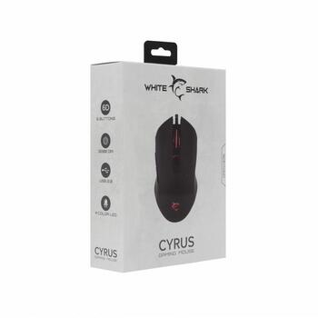 White Shark CYRUS игровая мышь, 3200 DPI, 6 кнопок, USB, оптическая, LED, 1.8m, 119g (CYRUS)
