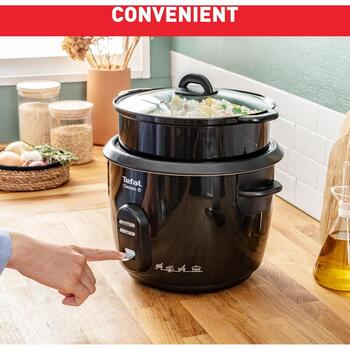 Tefal RK103811 Classic 2 рисоварка, 600 Вт, 5 л, 3 программы, черный, корзина для пароварки, поддержание тепла (RK103811)