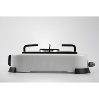 Brock GS 001 W Мини-плита, 1 конфорка, 268 мм, 64 мм, белая, чугунные горелки, защита от утечки газа (GS 001 W)