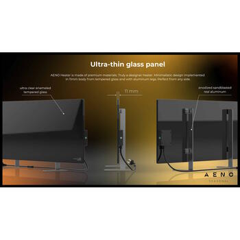 Viedais sienas sildītājs infrasarkanai un konvekcijas apkurei līdz 30m² 700W Wi-Fi 100x36.5cm balts AGH0001S AENO (AGH0001S)