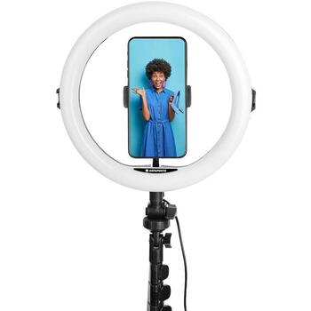 Agfa Photo Кольцевая лампа ARL11XL, ARL11XL, 10W, 28см, 3200-6500K, 120 LED, USB питание, алюминиевый штатив 45-155см (ARL11XL)