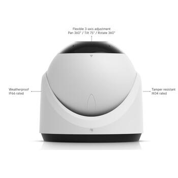 IP камера видеонаблюдения 4K PoE 8 МП сенсор 1 1.8″ AI распознавание событий ИК ночное видение 30 м микрофон защита от погодных условий IP66 настенное потолочное крепление G6 Turret Белая Ubiquiti (UVC-G6-TURRET-W)