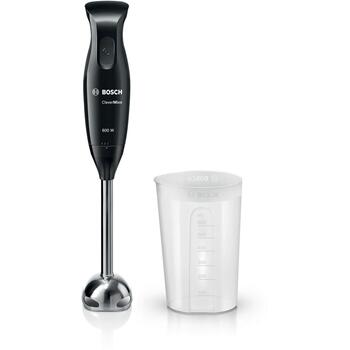 Bosch Ручной блендер MSM2610B, 600 Вт, 1 скорость, длина шнура 1.2 м, пластиковый корпус, черный/серый (MSM2610B)