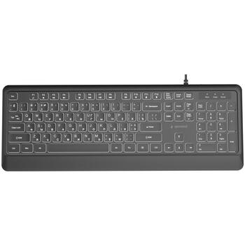 Gembird клавиатура KB-UML-04-CYRL, 1.8м, USB A+C, белая подсветка, 12 мультимедийных клавиш (KB-UML-04-CYRL)