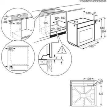 Electrolux EOF3H40TH встраиваемая духовка, 72л, 2790Вт, 50-275°C, 9 режимов, A, черная (EOF3H40TH)