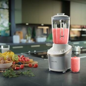 Philips стационарный блендер HR3760/01, мощность 1500 Вт, объем 2 л, максимальная скорость 22000 об/мин, стеклянная чаша (HR3760/01)