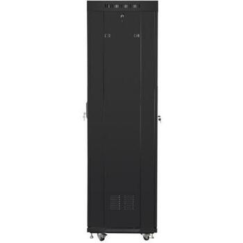 Lanberg стоячий шкаф 19 42U 600x600, FF01-6642-23BL, 1200кг, черный, ЖК-дисплей, перфорированные двери (FF01-6642-23BL)