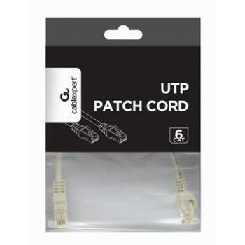 Gembird patch kabelis PP6U-0.25M, 0.25m, pelēks, CAT 6, U-UTP, zelta kontakti (PP6U-0.25M)