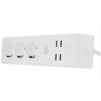 Tellur pagarinātājs TLL331031, 3 kontaktligzdas, 4 USB 4A, 2200W, 10A, 1.8m (TLL331031)