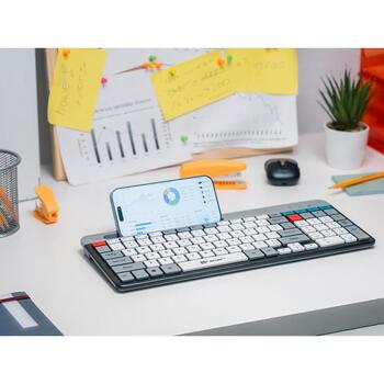 Tracer клавиатура TRAKLA47836, 101 клавиша, 2x AAA батареи, Bluetooth, RF 2.4GHz, мембранная, серая, мультимедийные клавиши (TRAKLA47836)
