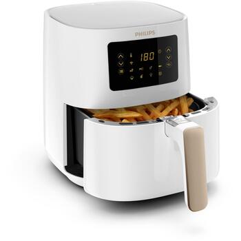 Philips karstā gaisa friteris HD9255/30, jauda 1400 W, tilpums 4.1 L, krāsa Zelta/Balta, skārienkontrole, 7 programmas (HD9255/30)