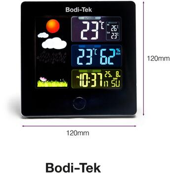 Bodi-Tek Цифровая метеостанция BT-HGWS-EU/1,2, 60м, 0-50°C, -19,9-59,9°C, 20-95% RH, цветной дисплей, будильник (BT-HGWS-EU/1,2)