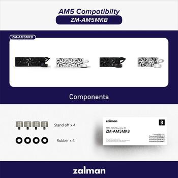 Zalman ZM-AM5MKB крепежный комплект AMD, 4x стойка, 4x резина, белый/черный (ZM-AM5MKB)