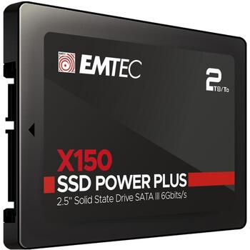 Emtec SSD 2.5 Sata X150 2000GB Power Plus ECSSD2TX150, 2 TB, 520 MB/s, 500 MB/s, SATA III 6 Gb/s, 2 000 000 часов (ECSSD2TX150)