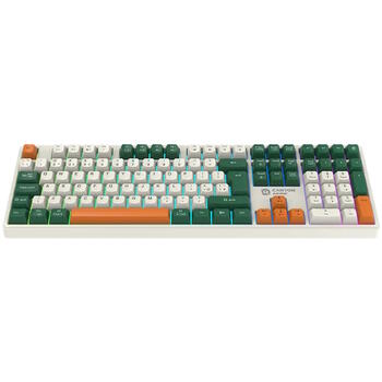 Bezvadu mehāniskā spēļu klaviatūra 108 taustiņi RGB 2.4 GHz + Bluetooth + USB Whisper-Quiet Brown Shadder GKW-11 Balta CND-SKBW11 CANYON (CND-SKBW11)
