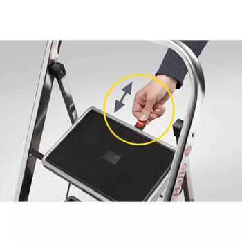 HAILO K70 StandardLine 034392801, salokāms alumīnija pakāpienu soliņš, 2 pakāpieni, drošības rokturis, 225cm, 150kg (034392801)
