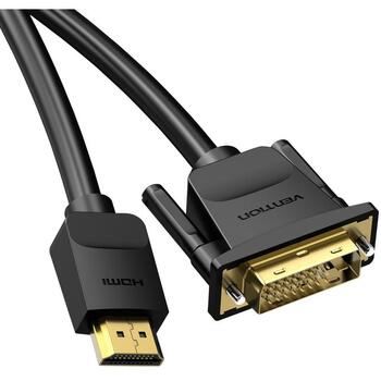 Vention HDMI на DVI видеокабель 3м, HDMI A мужской, DVI-D мужской, 1080p, 7.3мм, черный, 1 шт. (ABFBI)