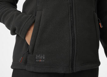 Helly Hansen sieviešu flīsa jaka Oxford 72400_990-XL, XL, melna, Polartec flīss, YKK rāvējslēdzējs ar zoda aizsargu, sānu kabatas (72400_990-XL)